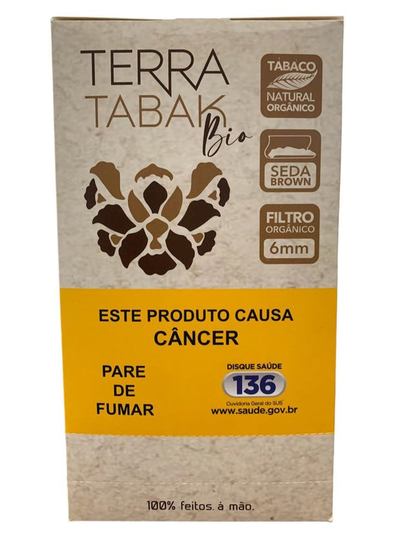 Tabaco Terra Tabak Enrolado na Seda Brown c/ Filtro Orgânico (Display c/ 10 maços)