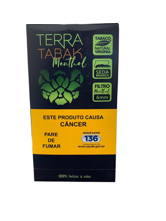 Tabaco Terra Tabak Enrolado na Seda Branca c/ Filtro Menthol (Display c/ 10 maços)