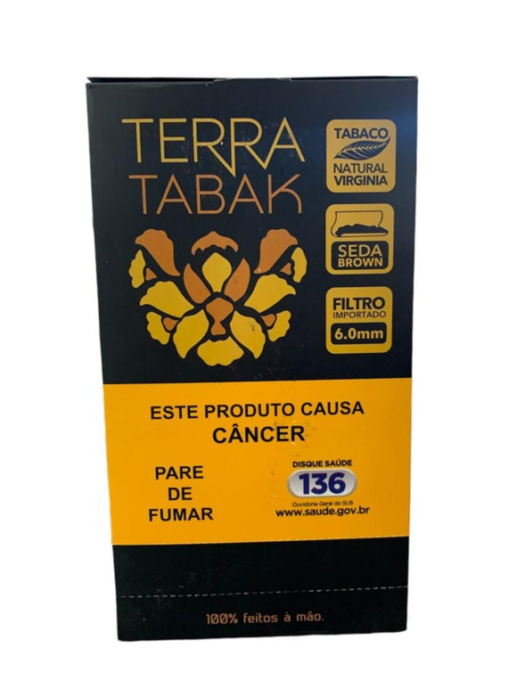 Tabaco Terra Tabak Enrolado na Seda Brown c/ Filtro (Display c/ 10 maços)