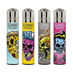 Isqueiro Clipper Maxi Living Skulls 2A (Display c/ 24un)