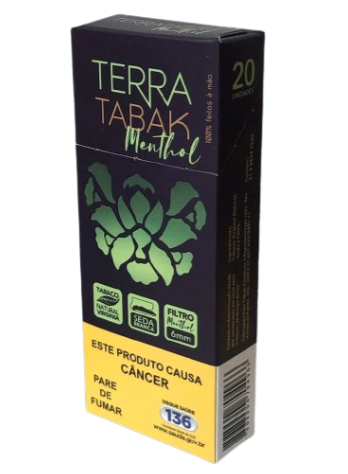 Tabaco Terra Tabak Enrolado na Seda Branca c/ Filtro Menthol (Maço c/ 20un)