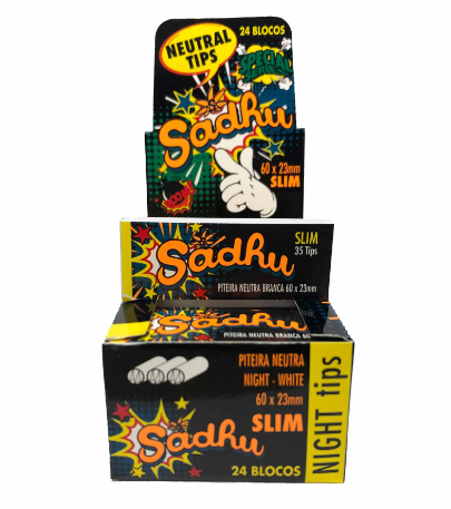 Piteira De Papel Sadhu Slim Night (Display c/ 24un)