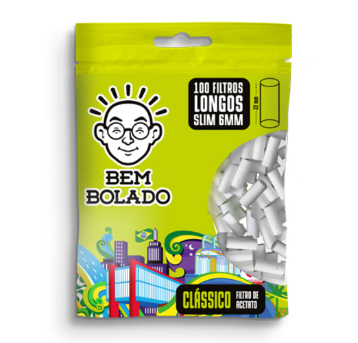 Filtro P/ Cigarro Bem Bolado Long Slim 6mm  (Bag com 100)