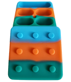 Container de Silicone Lego c/ 5 Divisórias Moon - Azul/Laranja/Verde