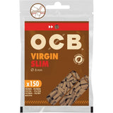Filtro P/ Cigarro OCB Unbleached Virgin Slim 6mm - Display com 10 Bags
